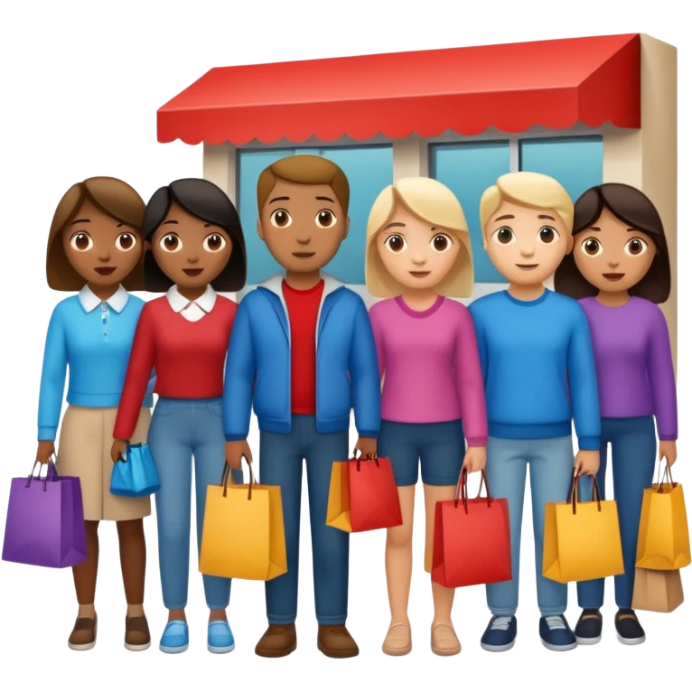 Line of people waiting to enter a store emoji