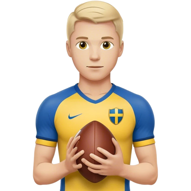 swedish national football player with arms and a football emoji