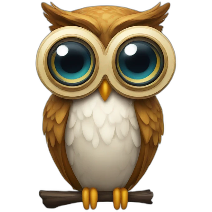 Owl with a monocle emoji