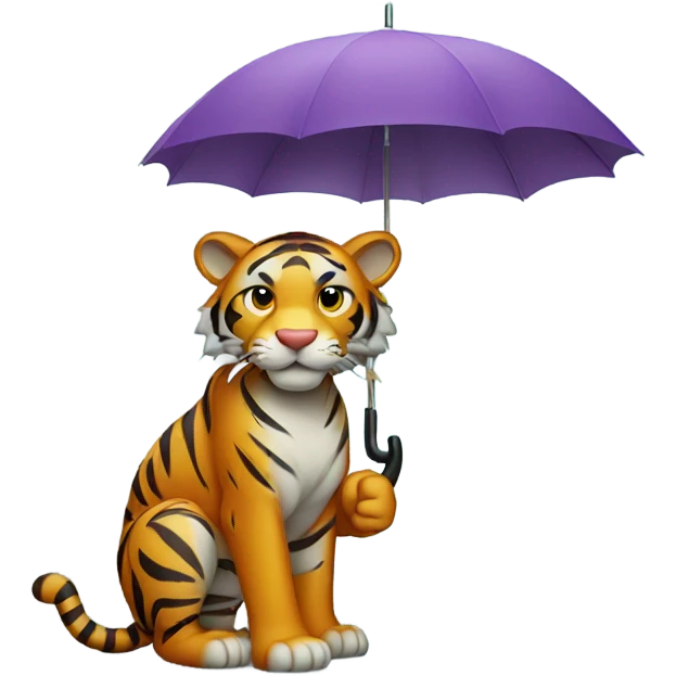 Tiger with umbrella  emoji