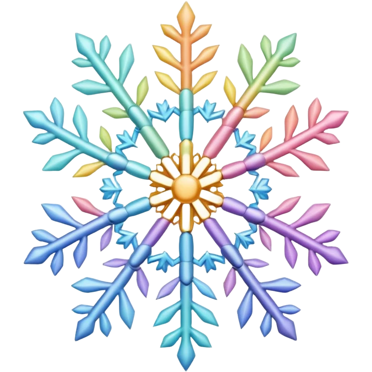 Pastel rainbow snowflake emoji