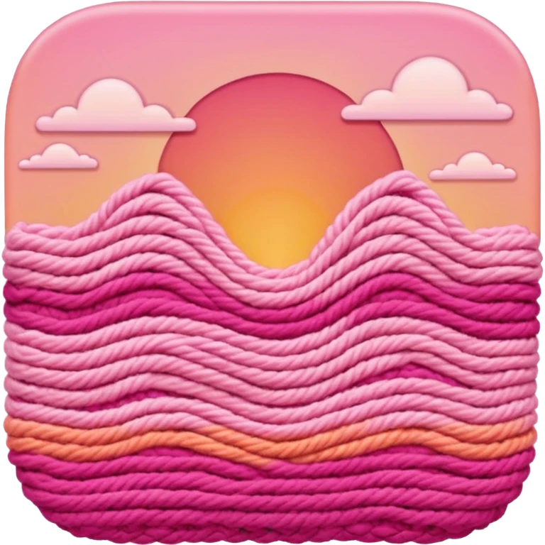 crochet stitch (it has a color like a peach-pinky sunset)  emoji