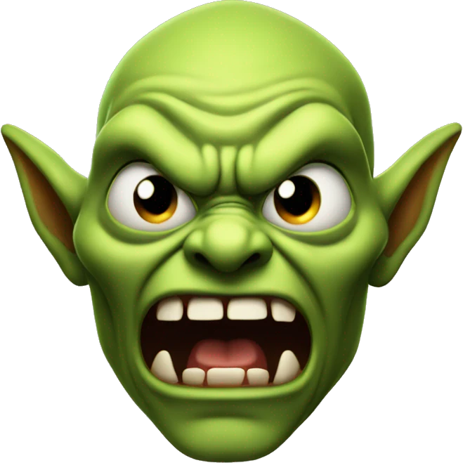 angry goblin screaming emoji