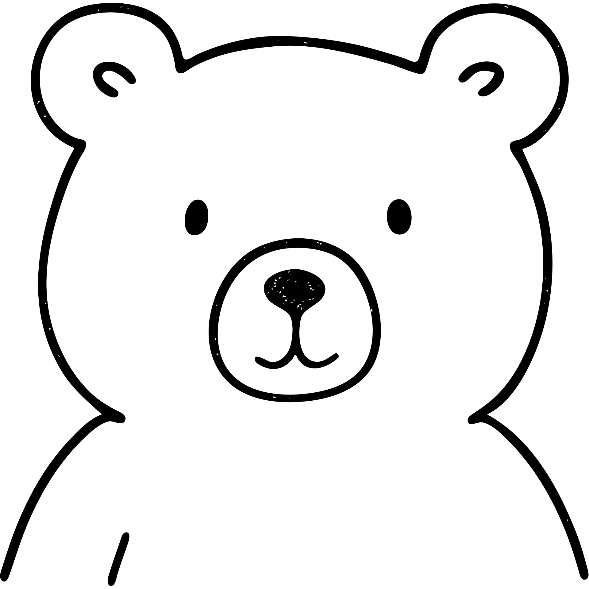 hand drawn outlined bear icon emoji