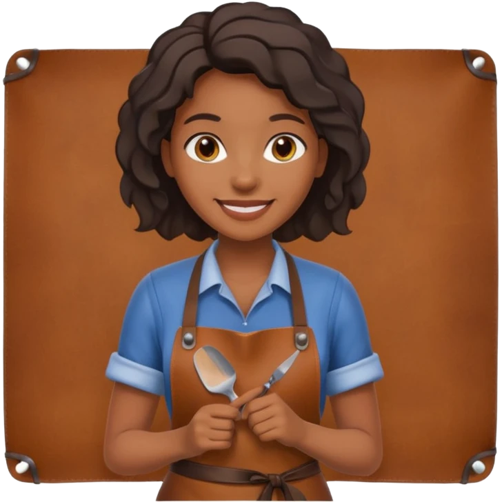 Leather Craft Worker black woman  emoji