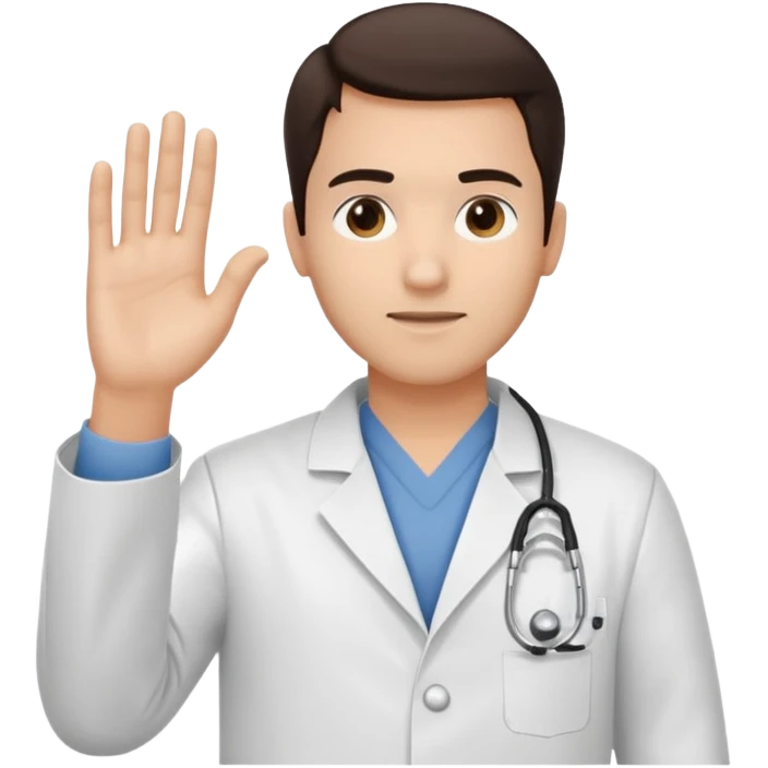 Radiografía de mano sostenida por un hombre con bata blanca  piel clara cabello café obscuro emoji
