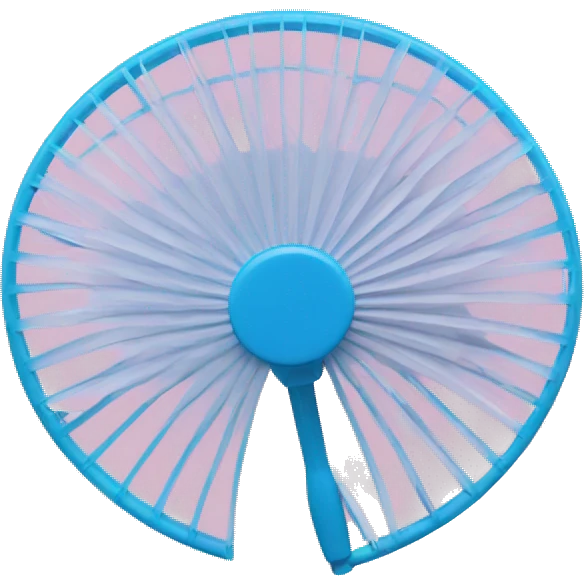 Handheld fan with light pink and blue accents emoji