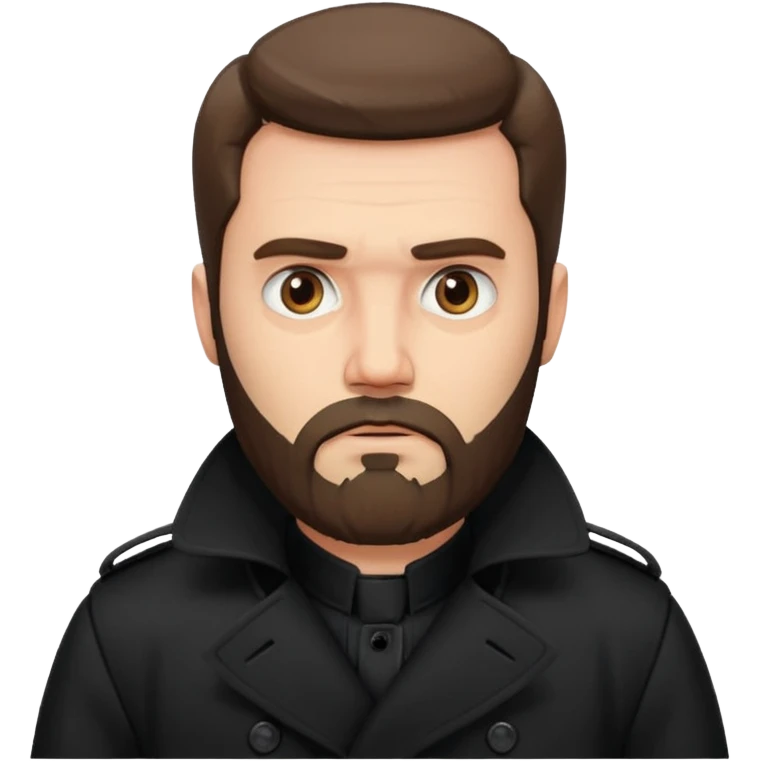 bearded man in black in black trenchcoat  emoji