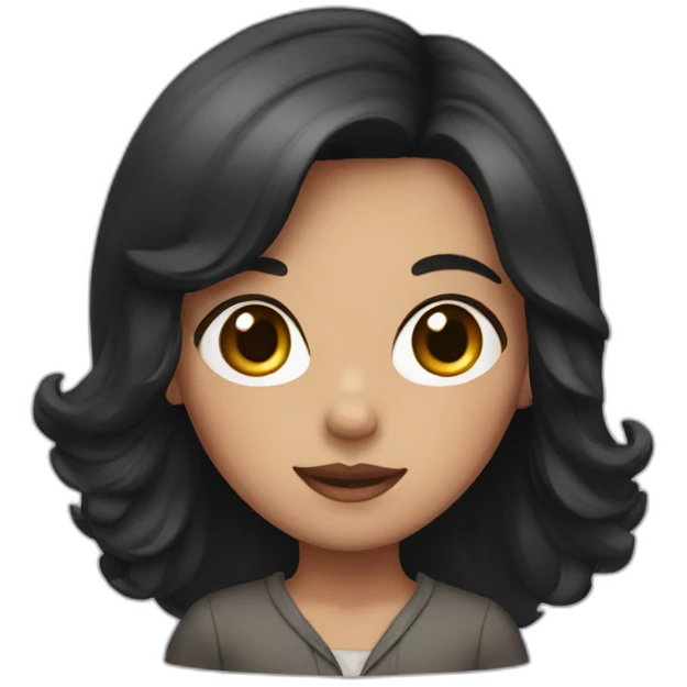 Girl with dark hair in a box emoji