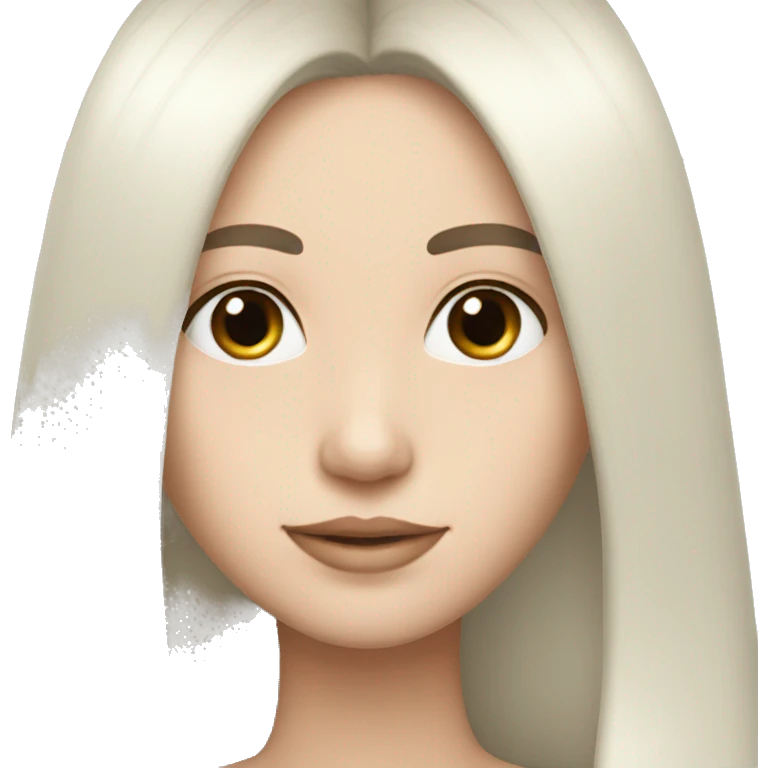 black hair white skin color blush long straight hair emoji