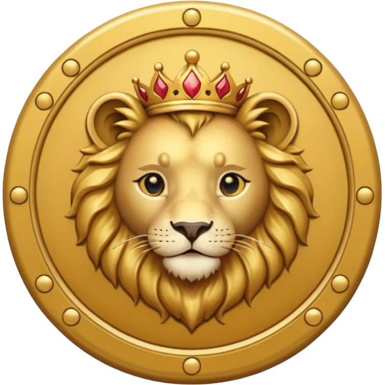 Make a round icon for a paid Black Stone subscription, gold with the number 4 and a small lion. emoji