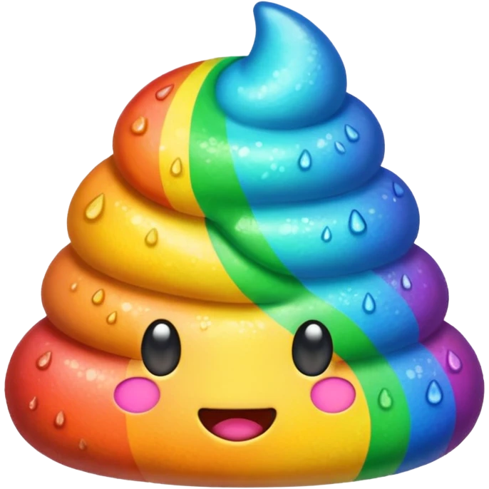 Rainbow poop emoji
