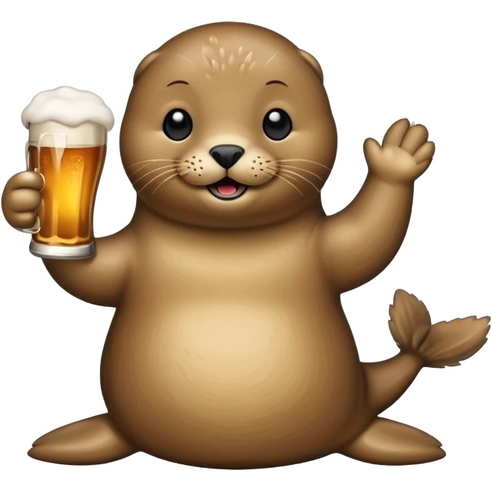 создай тюленя с пивом  emoji