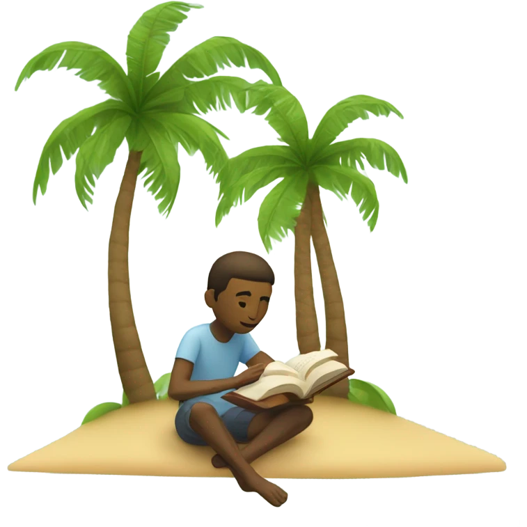 Reading under a Palm tree  emoji