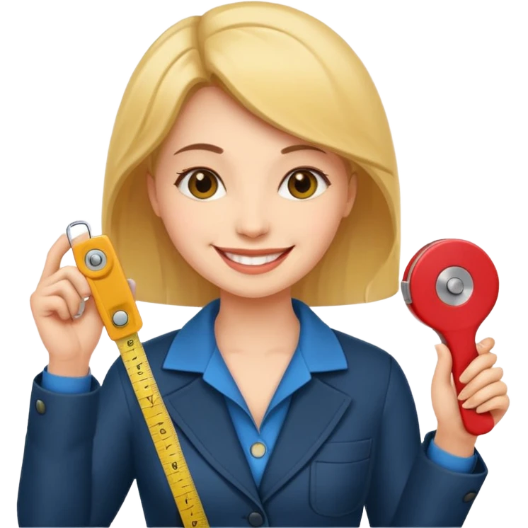 tailor woman holding measure emoji