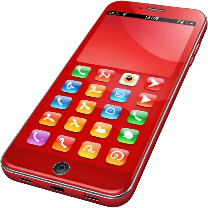 red cell phone  emoji