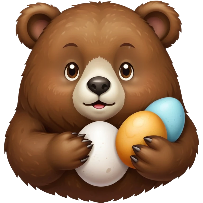 Bear holding an egg emoji