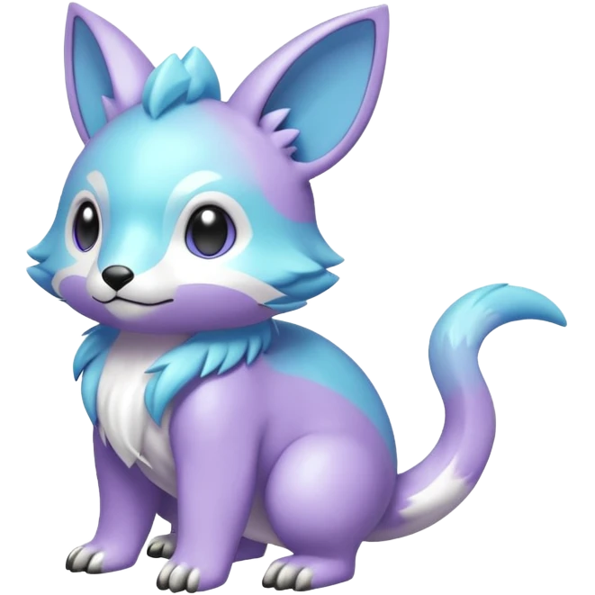 Cute cool pastel shiny colorful animal hybrid Fakemon full body emoji