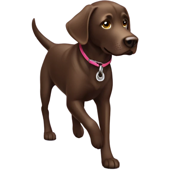 One Chocolate lab,walking,leash emoji