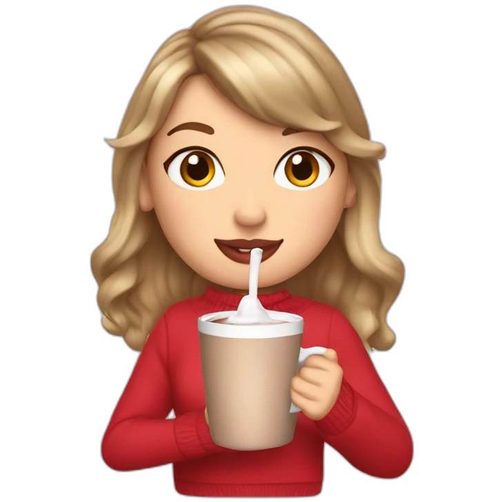Taylor Swift drinking hot chocolate emoji