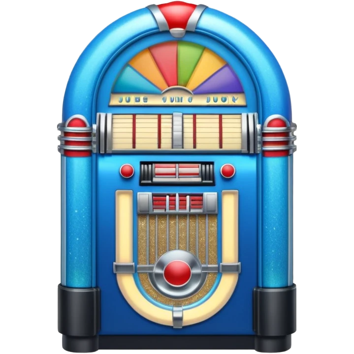Blue ombré jukebox with glitter  emoji