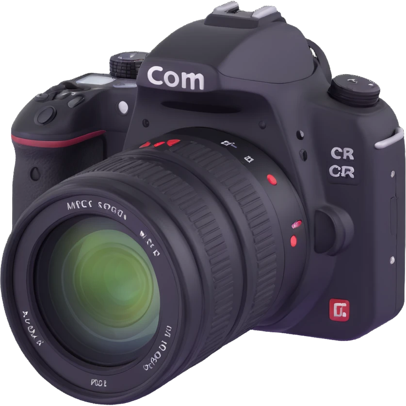 DSLR camera, angled view emoji