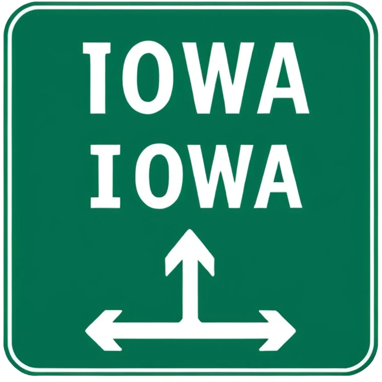 letrero de carretera que diga IOWA emoji