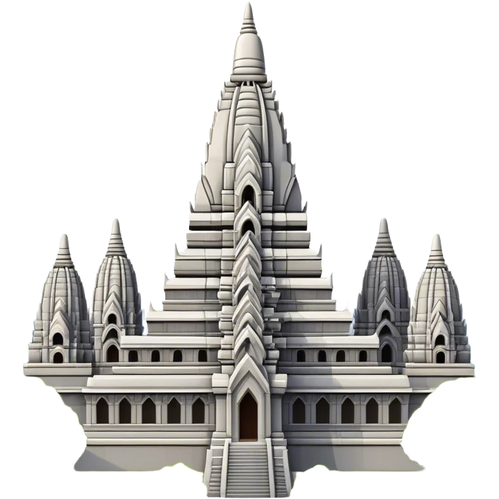 Cinematic Realistic Prambanan Temple Landmark Emoji, depicted as an ornate Hindu temple complex rendered with lifelike detail and dramatic, historical lighting. emoji