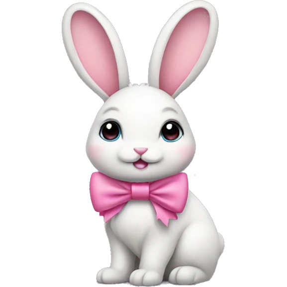 bunny with pink bow emoji