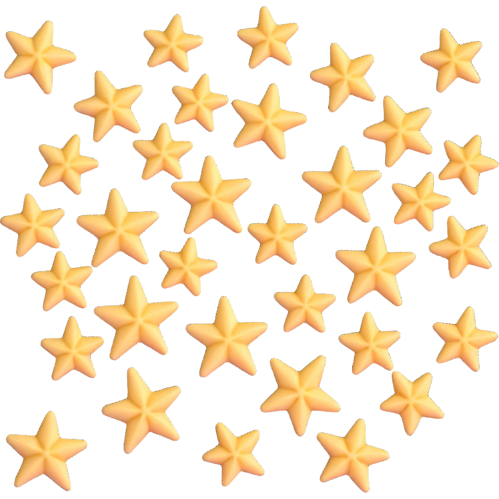 stelline pasta with a slight shine emoji