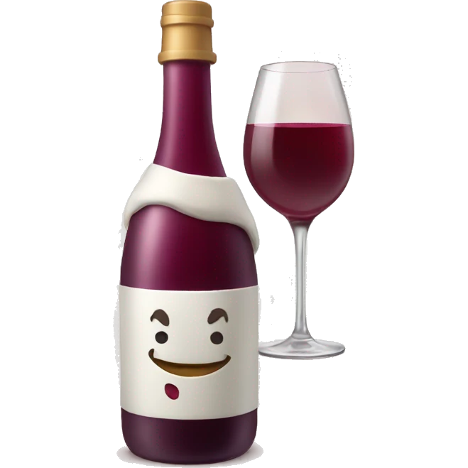 Wine with whipped emoji