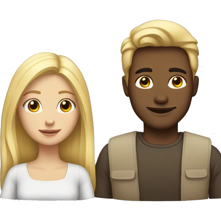 Brunette girl and blond guy  emoji