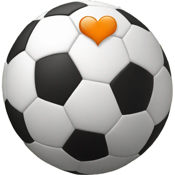 Soccer bal with oranje heart  emoji