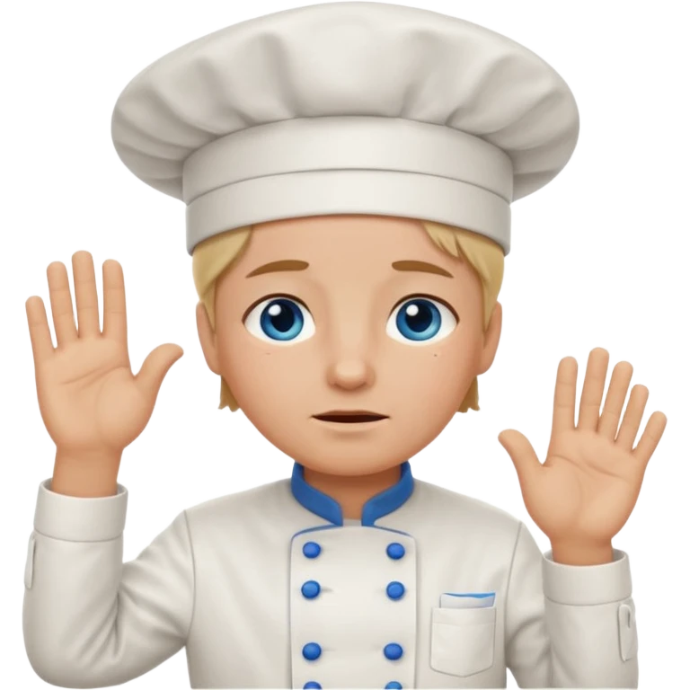 Chef saluting while crying blue eyes emoji