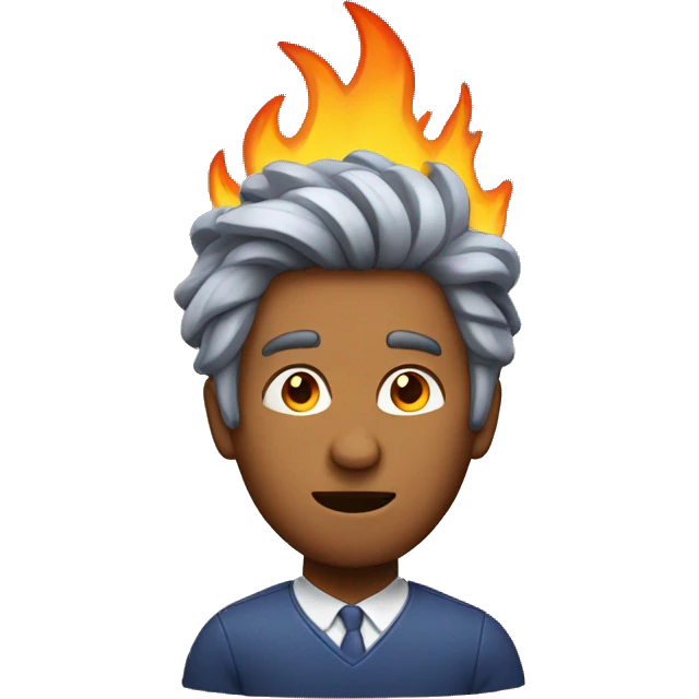 Man with hair on fire emoji