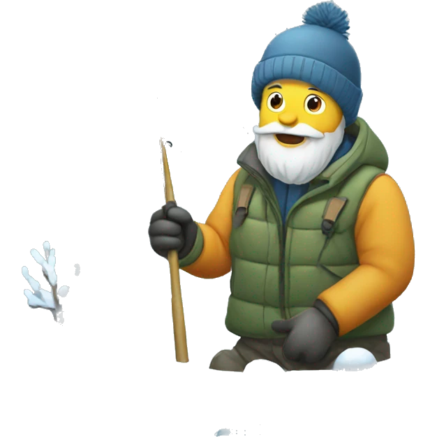winter fishing snow emoji