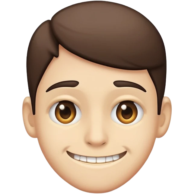 person with a forced fake smile, insincere smile emoji