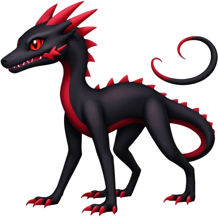 Shiny gothic Salazzle-Salandit-Umbreon-Fakémon-hybrid-creature (full body) 4 legs emoji