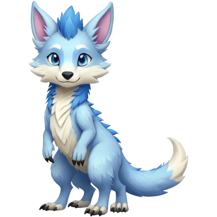 Feral Rare Fantasy cute pastel Vernid-Sergal-animal-creature-hybrid by LiLaiRa, markings, tufted ears, full body emoji