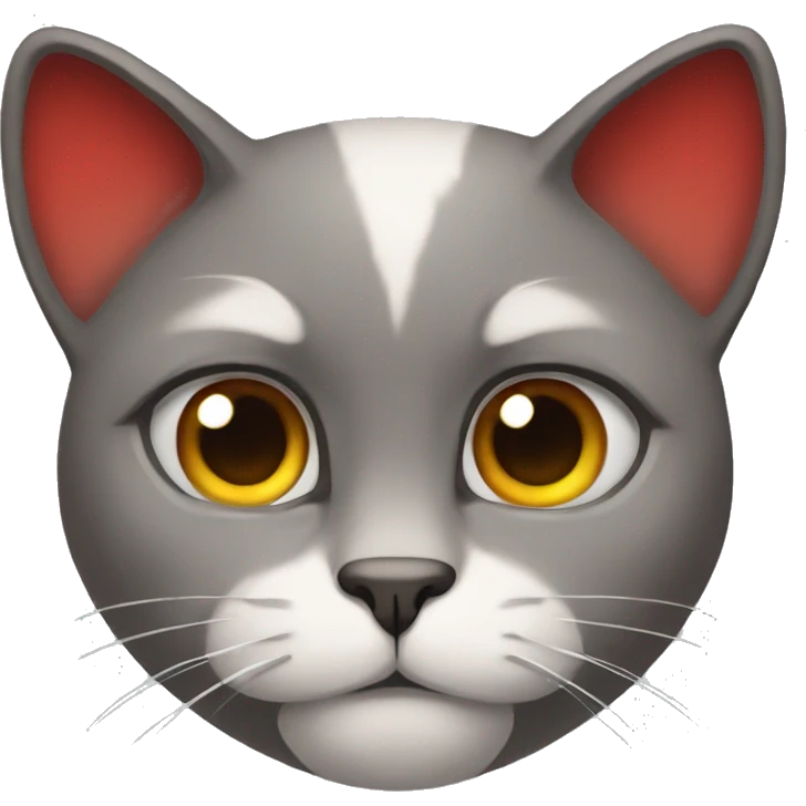 Focused feline gaze angry and red emoji
