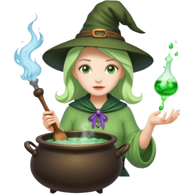 green witch cooking potion emoji