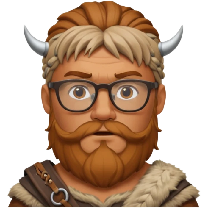 Glasses-Wearing wild viking büst emoji