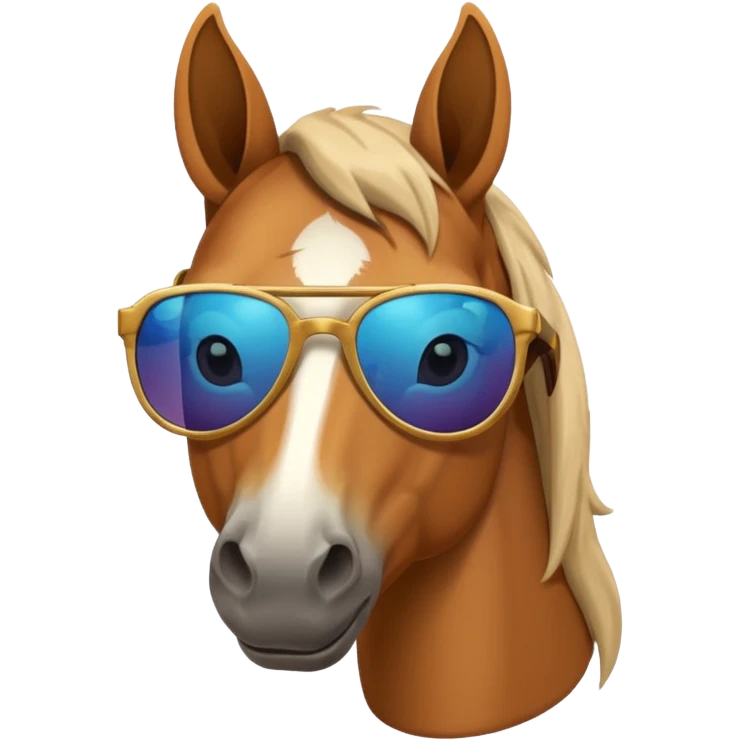 Horse face with sunglasses emoji