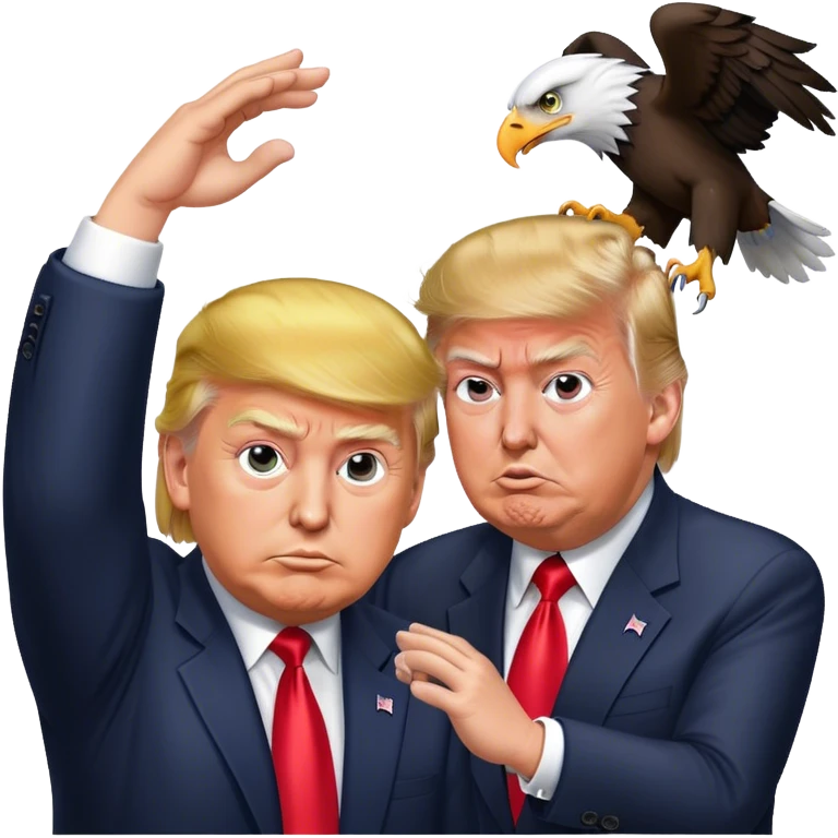 Eagle Clawing And Scratching Donald Trump's Hair emoji