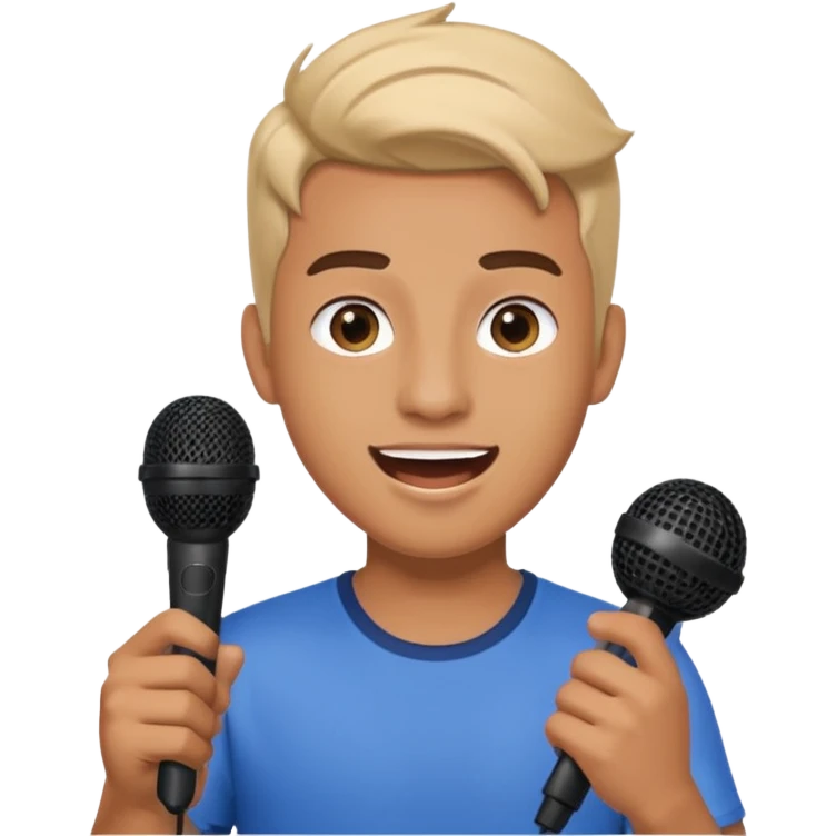 ISHOWSPEED as a YouTuber, excited streamer holding a microphone emoji