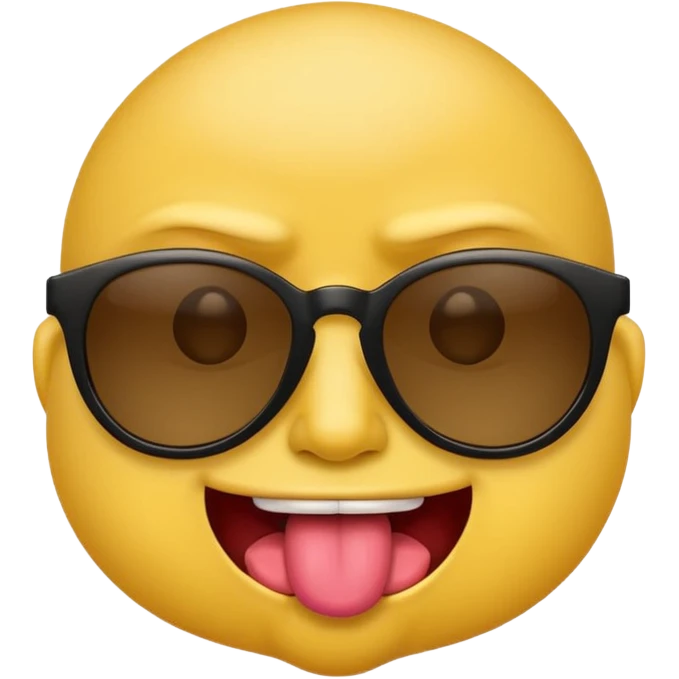 arrogant emoji wearing dark sunglasses sticking its tongue out emoji
