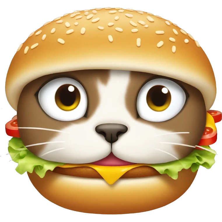 Cat wearing a burger  emoji