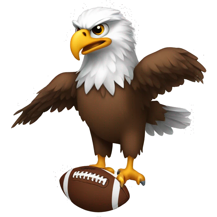Happy Eagle with football emoji