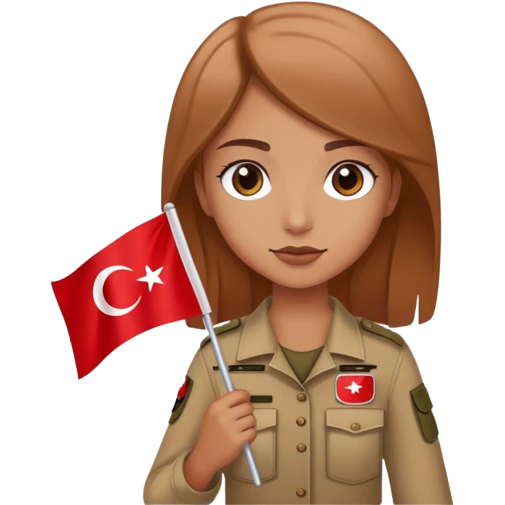 Girl with Turkish flag emoji