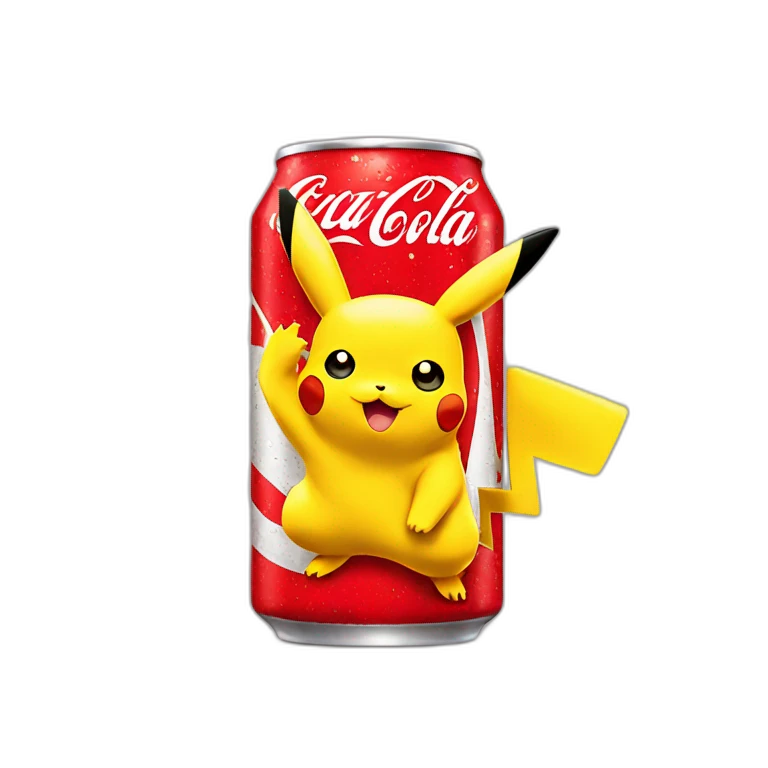 Pikachu drink coca cola emoji